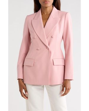 Rebecca Taylor Calvary Twill Double Breasted Blazer - Pink
