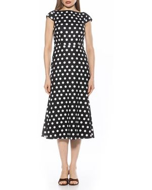 Alexia Admor Loreli Boat Neck Midi Dress - Black