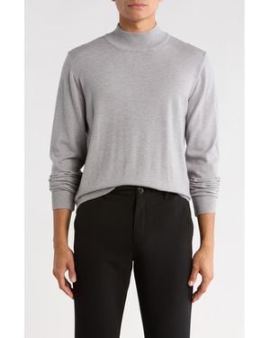 T.R. Premium Slim Fit Mock Neck Sweater - Gray