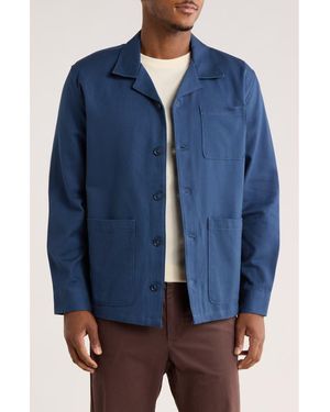 Scotch & Soda Textured Cotton Shirt Jacket - Blue