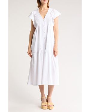 AREA STARS Bea Button Front Dress - White