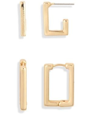 Leith 2-Pack Rectangle Earrings - White