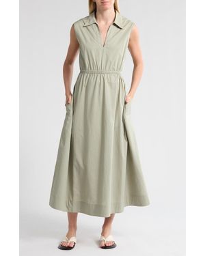 Rag & Bone Joan Sleeveless Poplin A-Line Dress - Green