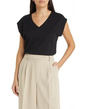 Nordstrom V-Neck Pima Cotton T-Shirt - Black
