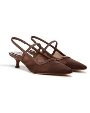 Vince Venice Slingback Pointed Toe Kitten Heel Pump - Brown