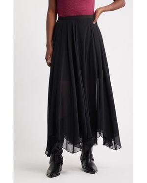 Treasure & Bond Handkerchief Maxi Skirt - Black