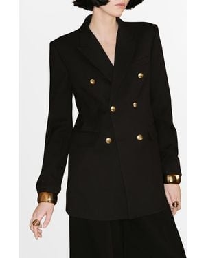 Mango Farah Double Breasted Blazer - Black