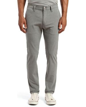 Mavi Milton Slim Fit Plaid Twill Chinos - Gray