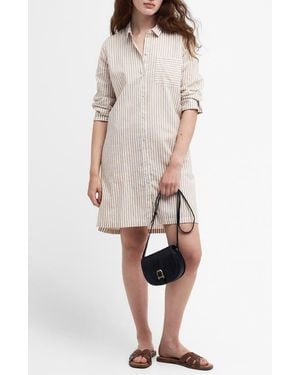 Barbour Seaglow Chambray Shirt Dress - Natural