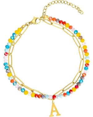 Adornia Initial Water Resistant Layered Bracelet - Yellow