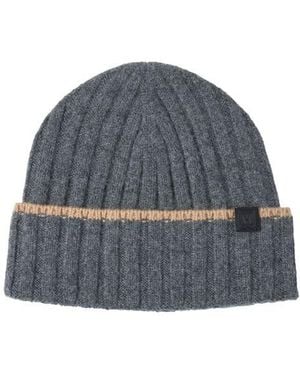 Bruno Magli Cashmere Wide Rib Beanie - Blue