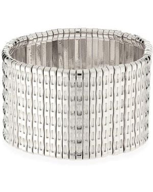 Natasha Couture Wavy Metallic Stretch Bracelet - White