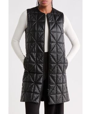 Longchamp Quilted Leather Vest - Black