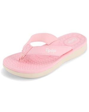 FLOOPI Faux Leather Thong Sandal - Pink