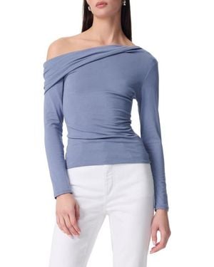 Robert Rodriguez Simonette Twisted One-Shoulder Long Sleeve Top - Blue