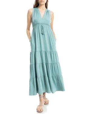 Max Studio Tassel Tie Maxi Dress - Blue