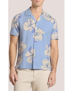 Ted Baker Floral Short Sleeve Button-Up Shirt - Blue