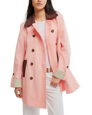 Free People Riley Cotton Canvas Coat - Pink