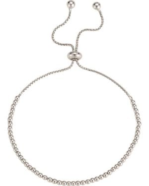 Adornia 14K Plated Beaded Slider Bracelet - Metallic