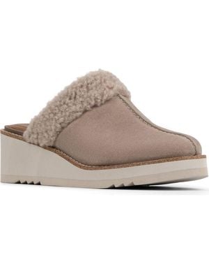 Donald J Pliner Elate Faux Shearling Trim Wedge Mule - Gray