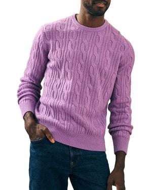 Faherty Reserve Cashmere Crewneck Sweater - Purple