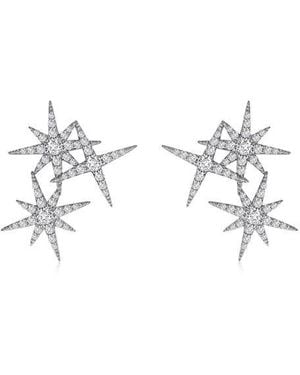 Lafonn Simulated Diamond Star Cluster Drop Earrings - White