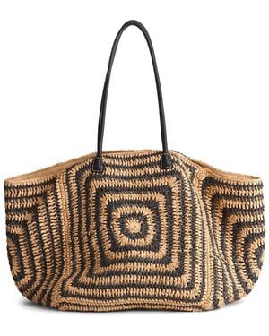 Madewell The Two-Toned Straw Tote Bag - Metallic