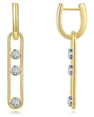 Lafonn Simulated Diamond Paper Clip Drop Earrings - White