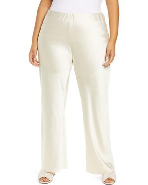 Vince Satin Bias-Cut Wide-Leg Pants - Natural
