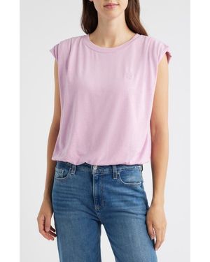 Wit & Wisdom Pleated Cap Sleeve T-Shirt - Red