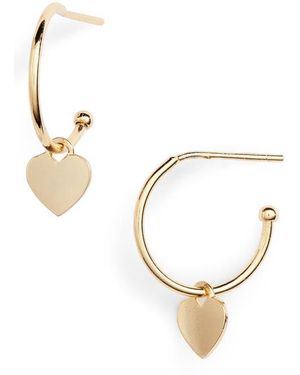 Estella Bartlett Heart Drop Hoop Earrings - White