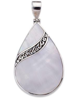 Samuel B. Pear Cut Coral Pendant - Gray