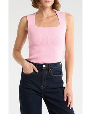 Leith Square Neck Sweater Tank - Red