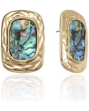 Ettika Abalone Rectangular Drop Earrings - Blue