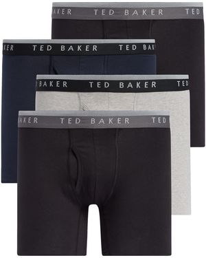 Ted Baker 4-Pack Stretch Cotton Boxer Briefs - Blue