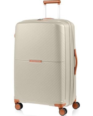 CHAMPS Vintage Aura Large Hardside Spinner Suitcase - Natural