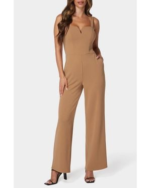 Bebe Wide Leg Jumpsuit - Natural