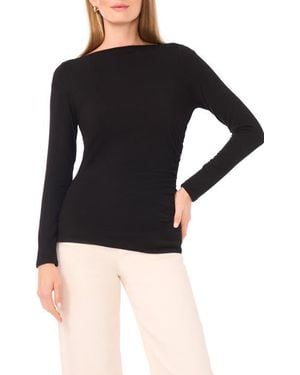 Halogen® Boat Neck Long Sleeve Top - Black