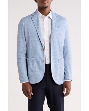 Nicoby Stretch Knit Patterned Blazer - Blue