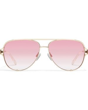 Quay High Key Twist 60Mm Gradient Aviator Sunglasses - Pink
