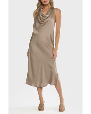 Matty M Grotto Cowl Neck Midi Dress - Natural