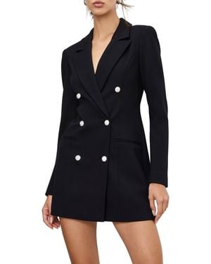 GOOD AMERICAN Luxe Suiting Exec Long Sleeve Blazer Minidress - Black