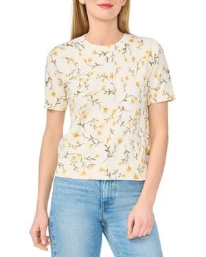 Cece Crewneck Short Sleeve Sweater - White