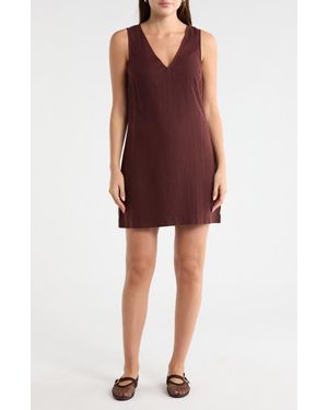 Madewell Marina Linen Blend Minidress - Red