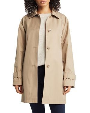 Via Spiga Water Repellent Cotton Blend Trench Coat - Natural
