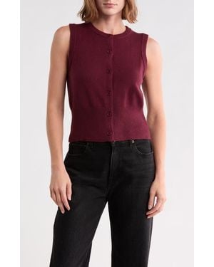 Vigoss Button Sweater Vest - Red