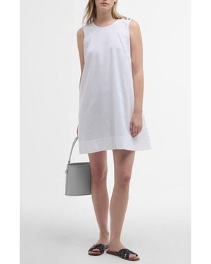 Barbour Lucy Sleeveless Cotton & Linen Minidress - White