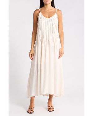 Blu Pepper Pleated Maxi Sundress - Natural