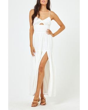 LSPACE Calla Smocked Cover-Up Sundress - White