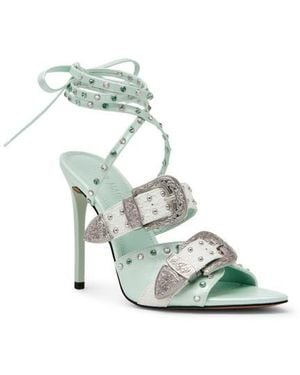 Steve Madden Saddle Embellished Ankle Strap Sandal - White
